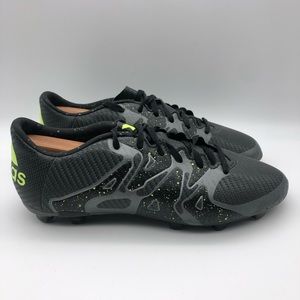 Adidas Mens X 15.3 Black Out Neon Soccer Cleats